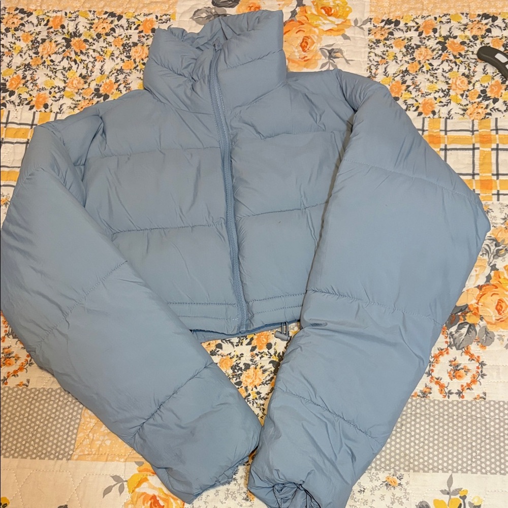 Forever 21 Light Blue Puffer Jacket